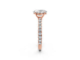 Rose gold Oval Cut Diamond Pavé Solitaire Engagement Ring with Four-Prong Setting_89