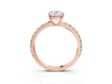 Rose gold Oval Cut Diamond Pavé Solitaire Engagement Ring with Four-Prong Setting_90