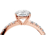 Rose gold Oval Cut Diamond Pavé Solitaire Engagement Ring with Four-Prong Setting_91