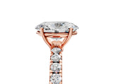Rose gold Oval Cut Diamond Pavé Solitaire Engagement Ring with Four-Prong Setting_92