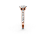 Rose gold Oval Cut Diamond Pave Band with Four-Prong Setting_38