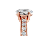 Rose gold Oval Cut Diamond Pave Band with Four-Prong Setting_41