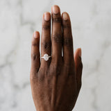 Rose gold Oval Cut Diamond Ring with Marquise and Round  Side Stones and Four-Prong Setting_110