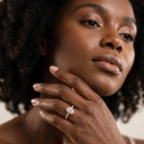 Rose gold Oval Cut Diamond Ring with Marquise and Round  Side Stones and Four-Prong Setting_111