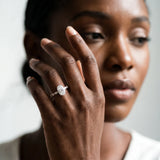 Rose gold Oval Cut Diamond Ring with Marquise and Round  Side Stones and Four-Prong Setting_112