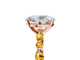 Rose gold Oval Cut Diamond Ring with Marquise and Round with Citrine side stone Side Stones and Four-Prong Setting_17