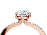 Rose gold Oval Cut Diamond Ring with Pavé Band and Four-Prong Setting_57