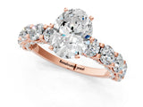 Rose gold Oval Cut Diamond Side Stone Engagement Ring with Four-Prong Setting_25