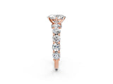 Rose gold Oval Cut Diamond Side Stone Engagement Ring with Four-Prong Setting_26