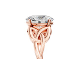 Rose gold Oval Cut Diamond Solitaire Celtic Knot Ring with Four-Prong Setting_85