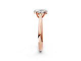 Rose gold Oval Cut Diamond Solitaire Engagement Ring with Cathedral Setting and Four-Prong Mount_16