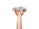 Rose gold Oval Cut Diamond Solitaire Engagement Ring with Cathedral Setting and Four-Prong Mount_19