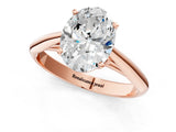 Rose gold Oval Cut Diamond Solitaire Engagement Ring with Cathedral Setting and Four-Prong Mount_244