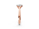 Rose gold Oval Cut Diamond Solitaire Engagement Ring with Cathedral Setting and Four-Prong Mount_245