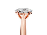 Rose gold Oval Cut Diamond Solitaire Engagement Ring with Cathedral Setting and Four-Prong Mount_248