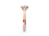 Rose gold Oval Cut Diamond Solitaire Engagement Ring with Cathedral Setting and Four-Prong Mount_46