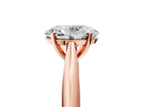 Rose gold Oval Cut Diamond Solitaire Engagement Ring with Cathedral Setting and Four-Prong Mount_49