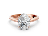 Rose gold Oval Cut Diamond Solitaire Engagement Ring with Cathedral Setting and Four-Prong Mount_92