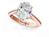 Rose gold Oval Cut Diamond Solitaire Engagement Ring with Cathedral Setting and Four-Prong Mount_93