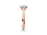 Rose gold Oval Cut Diamond Solitaire Engagement Ring with Cathedral Setting and Four-Prong Mount_94