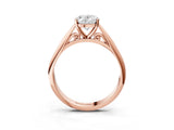 Rose gold Oval Cut Diamond Solitaire Engagement Ring with Cathedral Setting and Four-Prong Mount_95