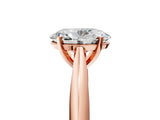 Rose gold Oval Cut Diamond Solitaire Engagement Ring with Cathedral Setting and Four-Prong Mount_97