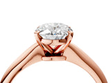 Rose gold Oval Cut Diamond Solitaire Engagement Ring with Classic Band and Four-Prong Setting_49