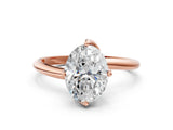 Rose gold Oval Cut Diamond Solitaire Engagement Ring with Four-Prong Setting and Classic Band_20