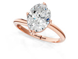 Rose gold Oval Cut Diamond Solitaire Engagement Ring with Four-Prong Setting and Classic Band_21