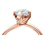 Rose gold Oval Cut Diamond Solitaire Engagement Ring with Four-Prong Setting and Classic Band_24