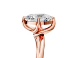 Rose gold Oval Cut Diamond Solitaire Engagement Ring with Four-Prong Setting and Classic Band_25