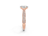 Rose gold Oval Cut Diamond Solitaire Engagement Ring with Pavé Band and Four-Prong Setting_2