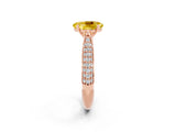 Rose gold Oval Cut Diamond Solitaire Engagement Ring with Pavé Band and Four-Prong Setting_2
