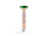 Rose gold Oval Cut Diamond Solitaire Engagement Ring with Pavé Band and Four-Prong Setting_2