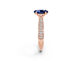 Rose gold Oval Cut Diamond Solitaire Engagement Ring with Pavé Band and Four-Prong Setting_2