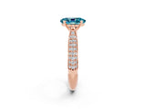Rose gold Oval Cut Diamond Solitaire Engagement Ring with Pavé Band and Four-Prong Setting_2
