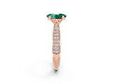 Rose gold Oval Cut Diamond Solitaire Engagement Ring with Pavé Band and Four-Prong Setting_2