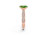 Rose gold Oval Cut Diamond Solitaire Engagement Ring with Pavé Band and Four-Prong Setting_2