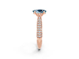 Rose gold Oval Cut Diamond Solitaire Engagement Ring with Pavé Band and Four-Prong Setting_2