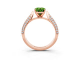 Rose gold Oval Cut Diamond Solitaire Engagement Ring with Pavé Band and Four-Prong Setting_3