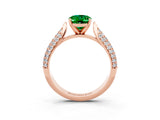 Rose gold Oval Cut Diamond Solitaire Engagement Ring with Pavé Band and Four-Prong Setting_3