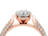 Rose gold Oval Cut Diamond Solitaire Engagement Ring with Pavé Band and Four-Prong Setting_4