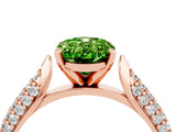 Rose gold Oval Cut Diamond Solitaire Engagement Ring with Pavé Band and Four-Prong Setting_4