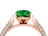 Rose gold Oval Cut Diamond Solitaire Engagement Ring with Pavé Band and Four-Prong Setting_4