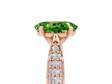Rose gold Oval Cut Diamond Solitaire Engagement Ring with Pavé Band and Four-Prong Setting_5