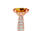 Rose gold Oval Cut Diamond Solitaire Engagement Ring with Pavé Band and Four-Prong Setting_5
