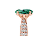 Rose gold Oval Cut Diamond Solitaire Engagement Ring with Pavé Band and Four-Prong Setting_5
