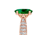 Rose gold Oval Cut Diamond Solitaire Engagement Ring with Pavé Band and Four-Prong Setting_5