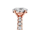 Rose gold Oval Cut Diamond Solitaire Pavé Engagement Ring with Round Band and Prong Setting_19