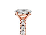 Rose gold Oval Cut Diamond Solitaire Pavé Engagement Ring with Round Band and Prong Setting_55